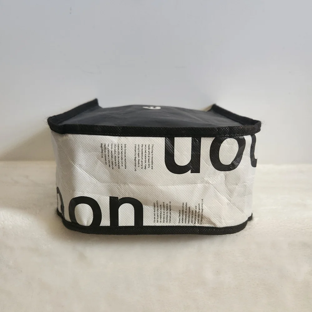 Lululemon Holiday Special Edition Black White Small Reusable Carryall Tote Bag